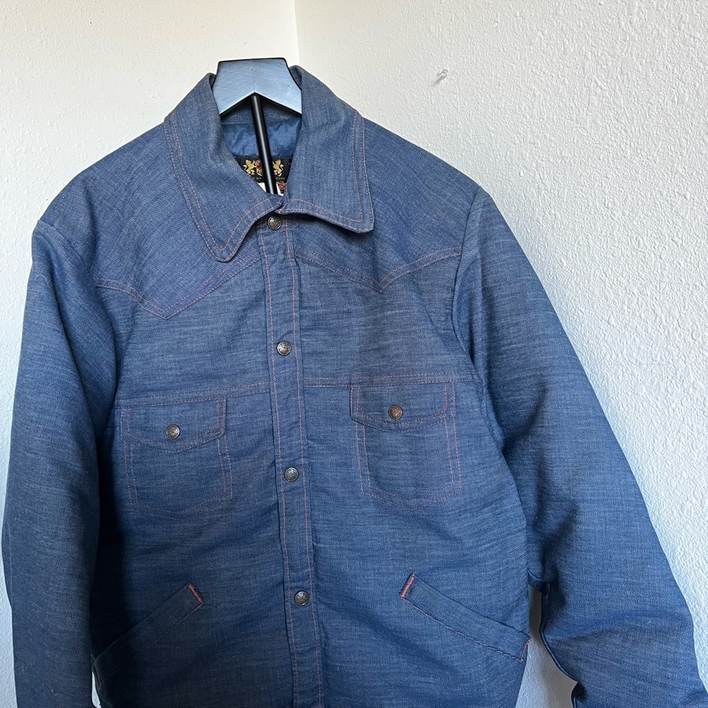 Stearns Hansa-Branta Vintage Denim Goose Down Shirt Jacket Western
